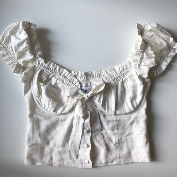 Princess Polly Elouise White Crop Top - Picture 7 of 8